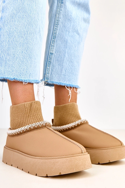 Brązowe śniegowce ze skarpetkową... Brązowe śniegowce ze skarpetkową...