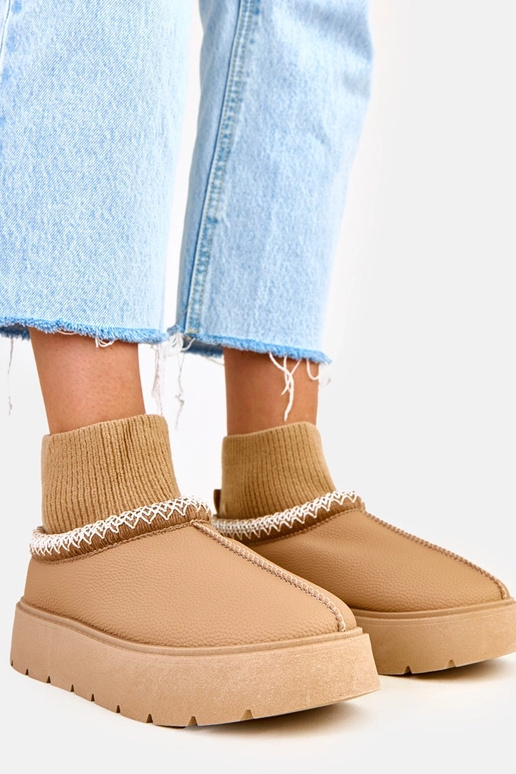 Brązowe śniegowce ze skarpetkową... Brązowe śniegowce ze skarpetkową...