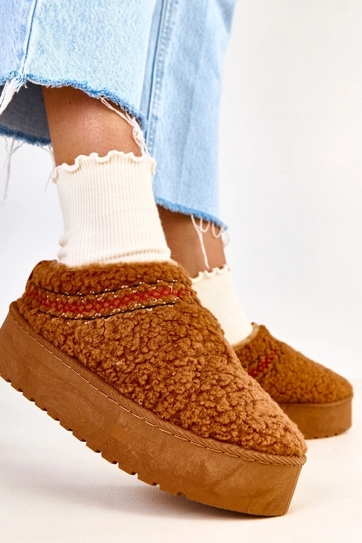 Brązowe niskie śniegowce na... Brązowe niskie śniegowce na...