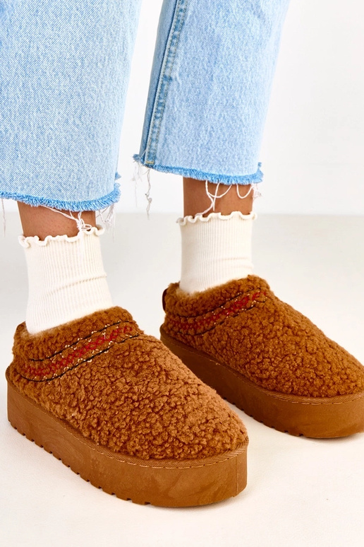 Brązowe niskie śniegowce na... Brązowe niskie śniegowce na...