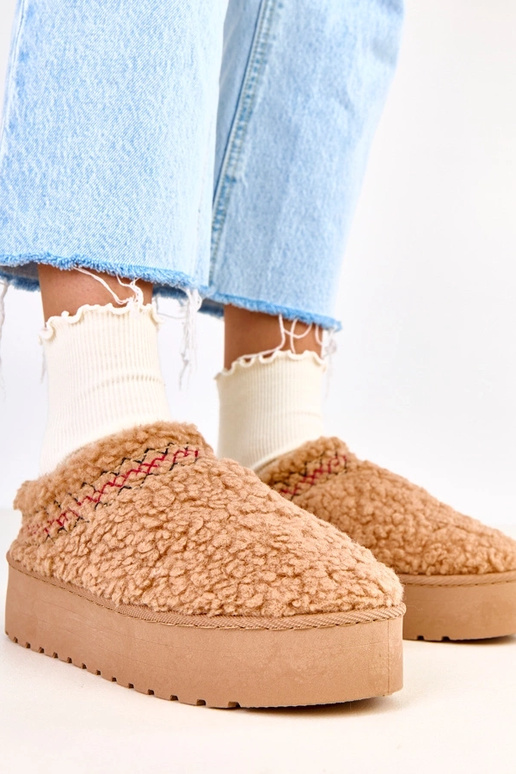 Ciemnobeżowe niskie śniegowce na... Ciemnobeżowe niskie śniegowce na...