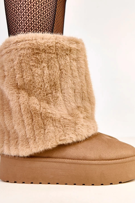 Ciemnobeżowe śniegowce na platformie... Ciemnobeżowe śniegowce na platformie...