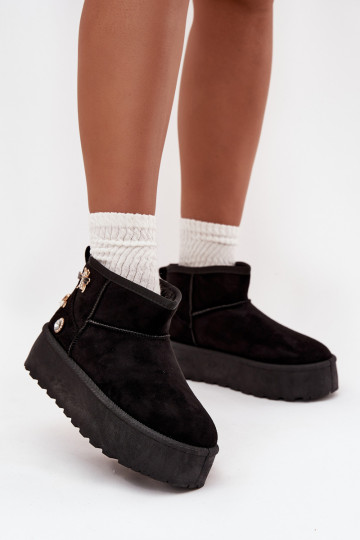 Women's Snow Boots on Platform with Buckles Black Maelle 2