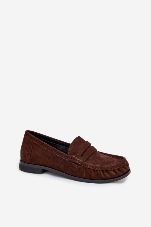 Women's Loafers with Flat Heel Made of Eco Suede Brown Rivianne Women's Loafers with Flat Heel Made of Eco Suede Brown Rivianne