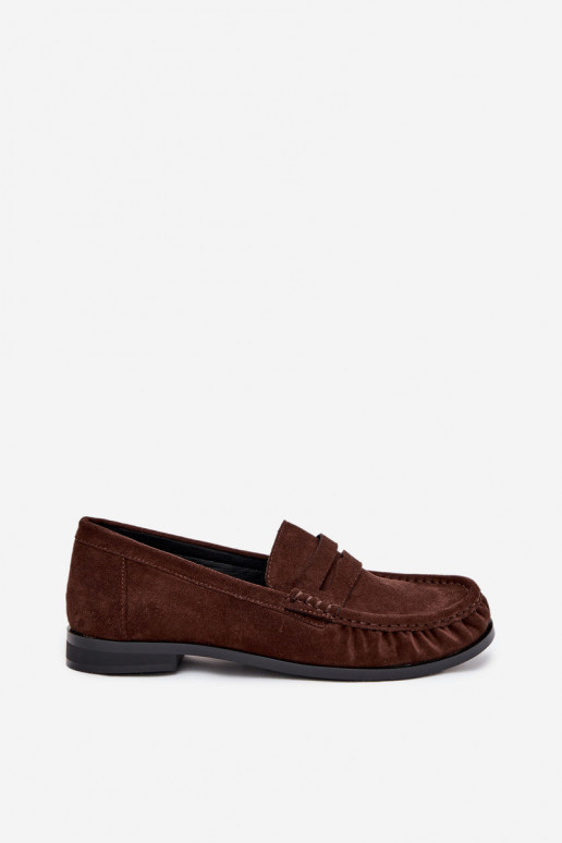 Women's Loafers with Flat Heel Made of Eco Suede Brown Rivianne Women's Loafers with Flat Heel Made of Eco Suede Brown Rivianne