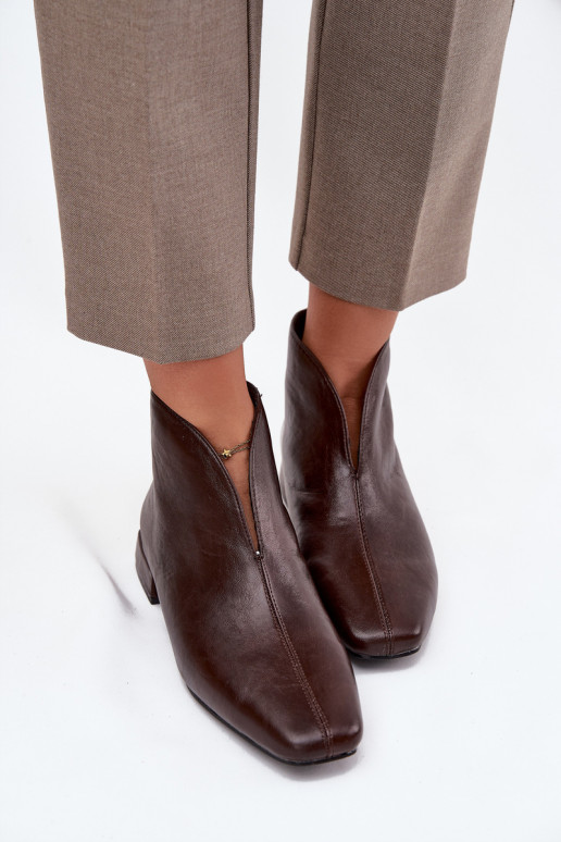 Women's ankle boots with delicate heel chocolate Elvienne