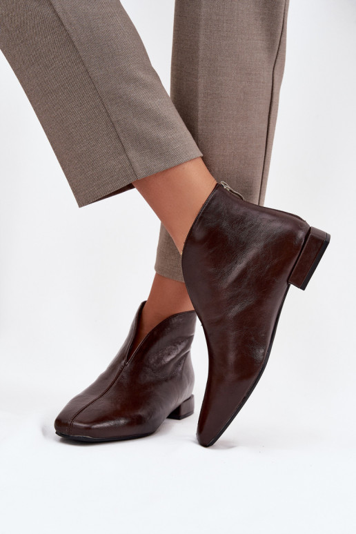 Women's ankle boots with delicate heel chocolate Elvienne