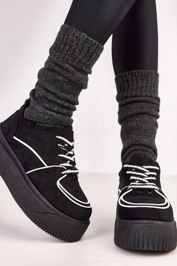 Czarne sneakersy ocieplane na platformie Vargas 2
