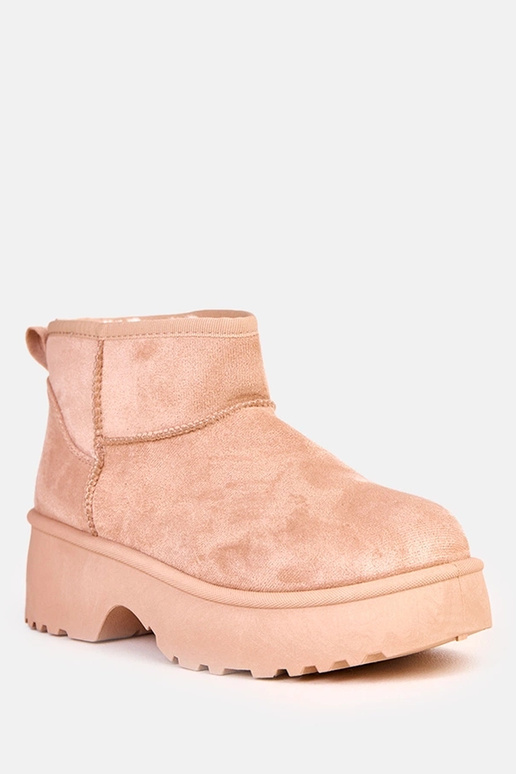 Beżowe niskie śniegowce z ekozamszu... Beżowe niskie śniegowce z ekozamszu...