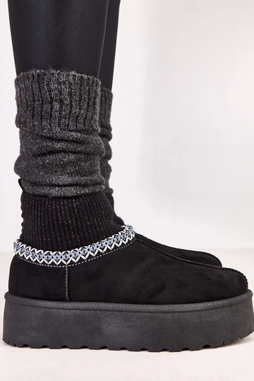 Czarne niskie śniegowce ze...