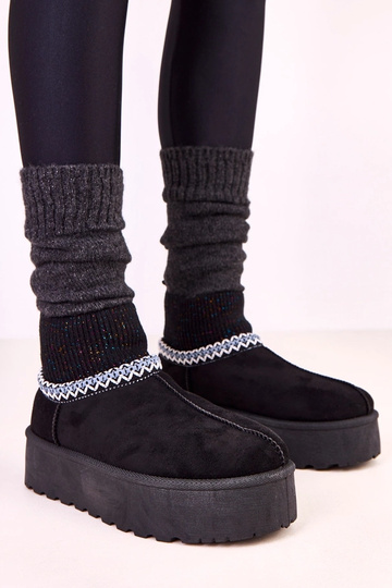 Czarne niskie śniegowce ze... 2