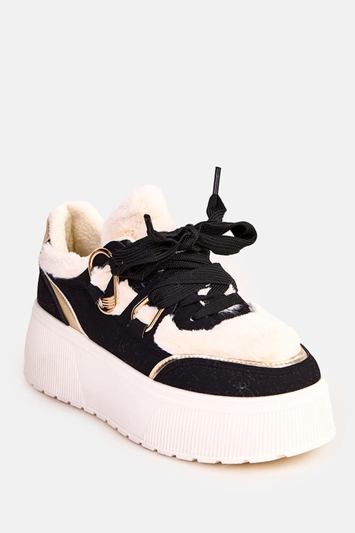 Czarne sneakersy ocieplane na...