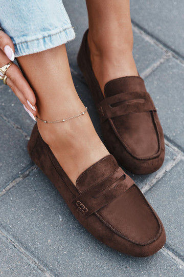 Loafers Moccasins Ladies Flat Dark Brown Soreline