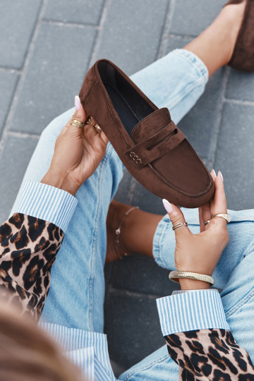 Loafers Moccasins Ladies Flat Dark Brown Soreline 2