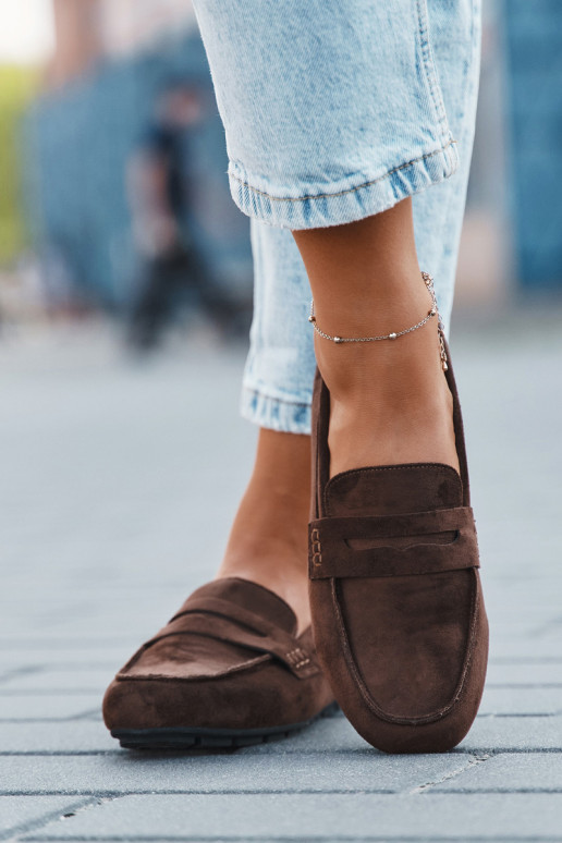 Loafers Moccasins Ladies Flat Dark Brown Soreline Loafers Moccasins Ladies Flat Dark Brown Soreline