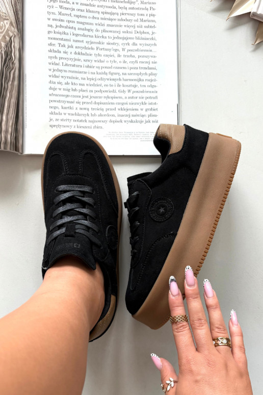 Sneakersy Damskie Na Platformie Big Star SS274761 Czarne