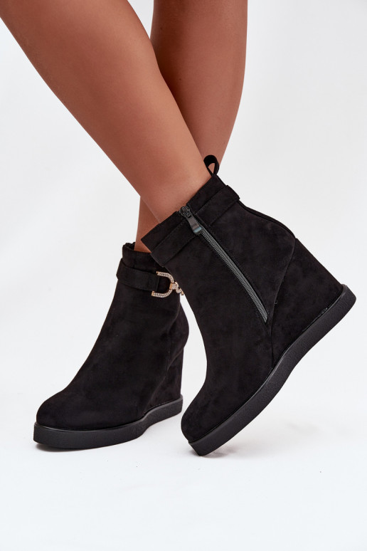 Women's Platform Ankle Boots with Decorative Detail Black Marivana Women's Platform Ankle Boots with Decorative Detail Black Marivana