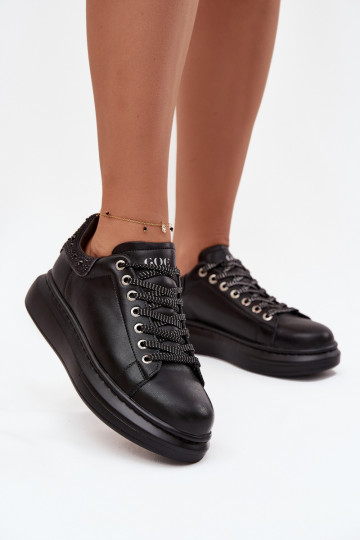 Women's Sneakers Made of Genuine Leather GOE OO2N4004 Black 2