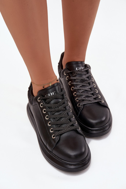 Women's Sneakers Made of Genuine Leather GOE OO2N4004 Black