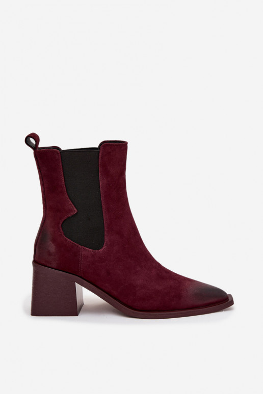 Leather Suede Women's Ankle Boots Heeled Heated Artiker 57C0048 Bordeaux Leather Suede Women's Ankle Boots Heeled Heated Artiker 57C0048 Bordeaux
