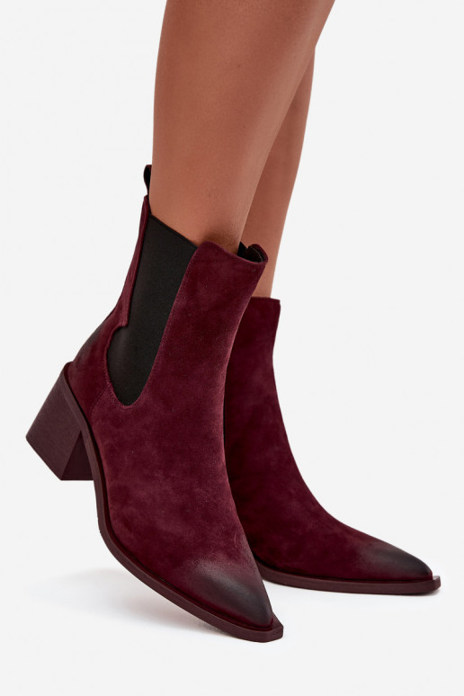 Leather Suede Women's Ankle Boots Heeled Heated Artiker 57C0048 Bordeaux Leather Suede Women's Ankle Boots Heeled Heated Artiker 57C0048 Bordeaux
