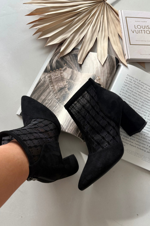 Botki Damskie Na SłupkuwithSiateczką D&A LZ52-944 Czarne