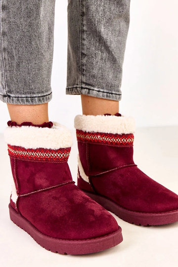 Bordowe niskie śniegowce...