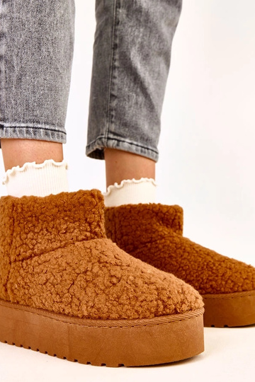 Brązowe śniegowce z...