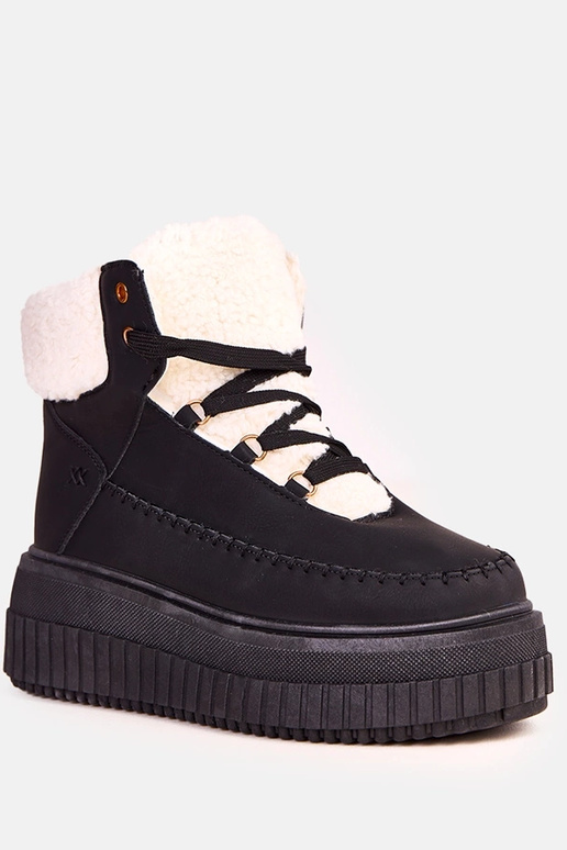 Czarne botki sportowe ocieplane na...