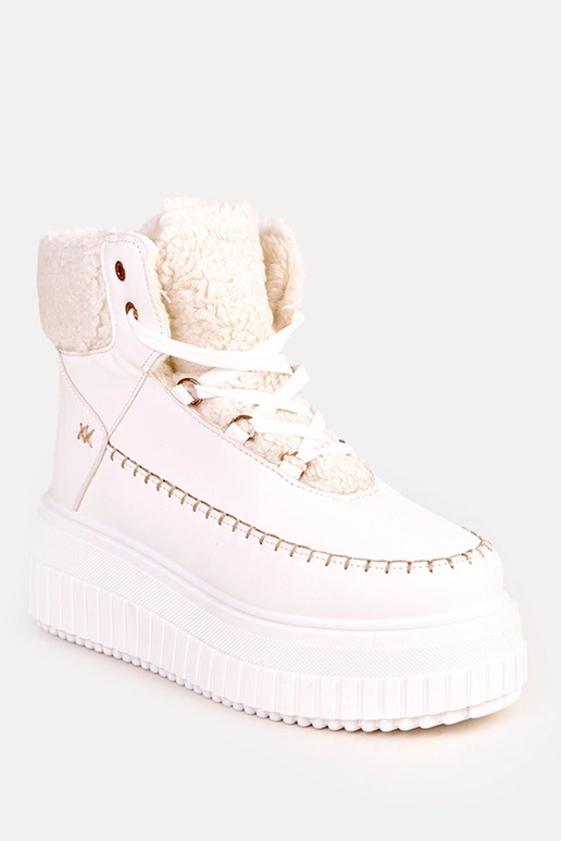 Białe botki sportowe ocieplane na...