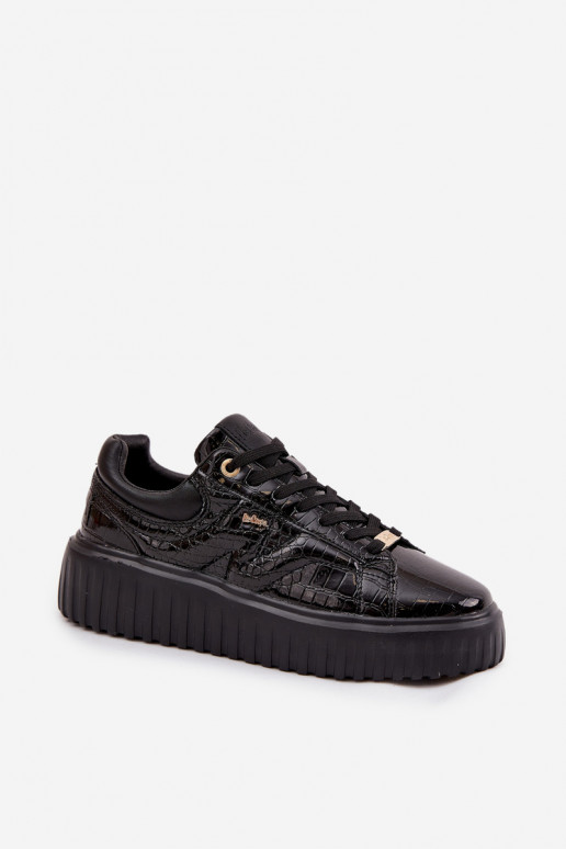 Patent Leather Women's Sneakers On Platform Lee Cooper LCJ-25-09-3870 Black Patent Leather Women's Sneakers On Platform Lee Cooper LCJ-25-09-3870 Black