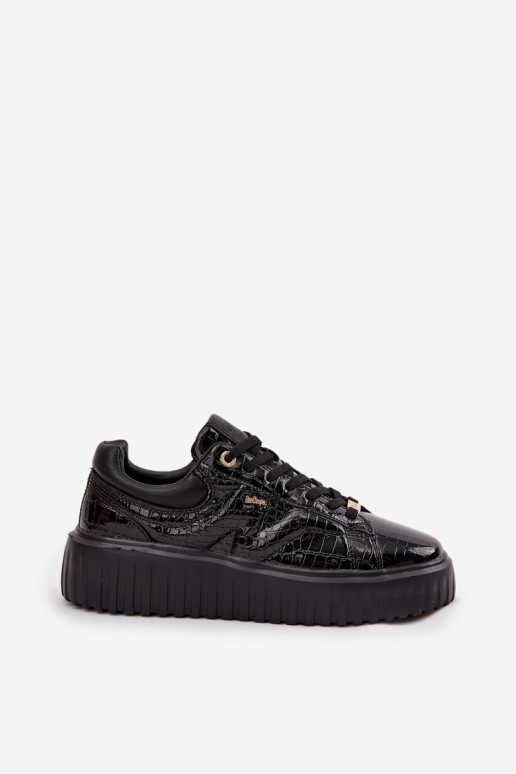 Patent Leather Women's Sneakers On Platform Lee Cooper LCJ-25-09-3870 Black Patent Leather Women's Sneakers On Platform Lee Cooper LCJ-25-09-3870 Black
