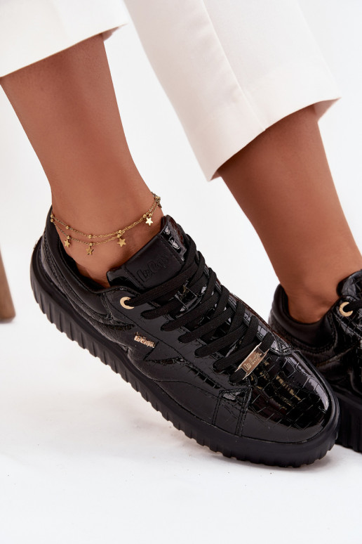 Patent Leather Women's Sneakers On Platform Lee Cooper LCJ-25-09-3870 Black Patent Leather Women's Sneakers On Platform Lee Cooper LCJ-25-09-3870 Black
