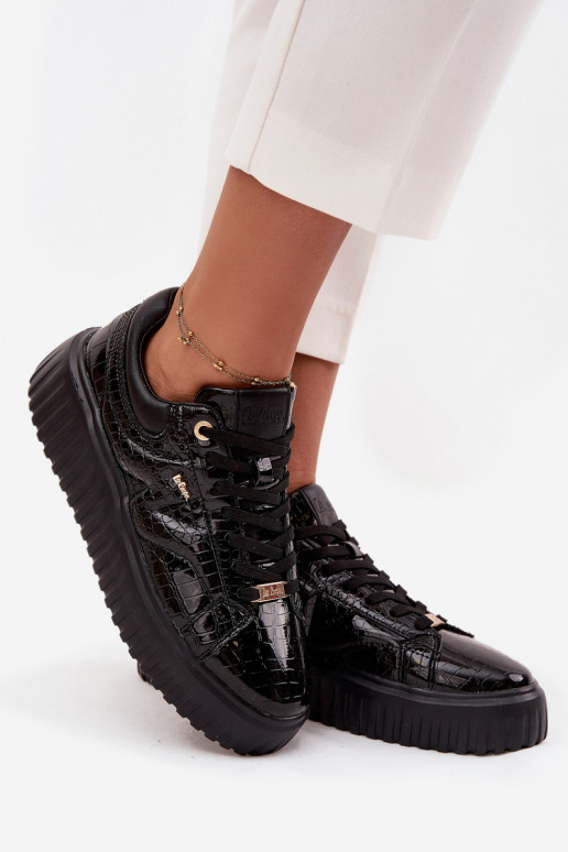 Patent Leather Women's Sneakers On Platform Lee Cooper LCJ-25-09-3870 Black Patent Leather Women's Sneakers On Platform Lee Cooper LCJ-25-09-3870 Black