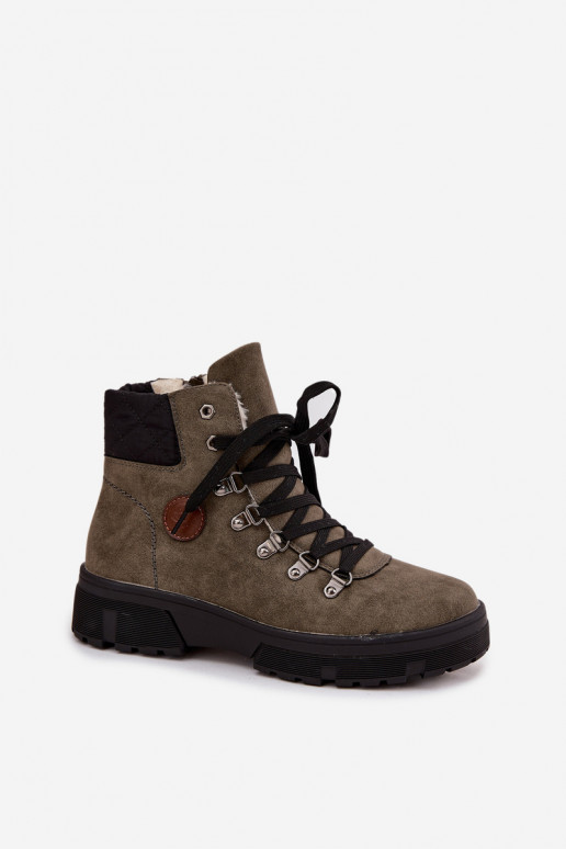 Insulated Women's Traper on Platform Dark Green Zaraine Insulated Women's Traper on Platform Dark Green Zaraine