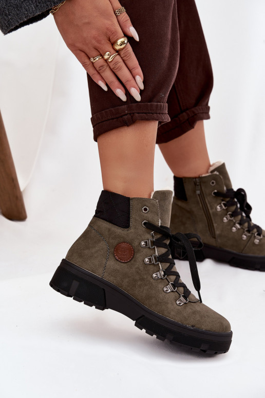 Insulated Women's Traper on Platform Dark Green Zaraine Insulated Women's Traper on Platform Dark Green Zaraine