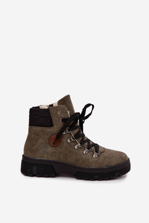 Insulated Women's Traper on Platform Dark Green Zaraine Insulated Women's Traper on Platform Dark Green Zaraine