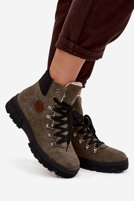 Insulated Women's Traper on Platform Dark Green Zaraine Insulated Women's Traper on Platform Dark Green Zaraine