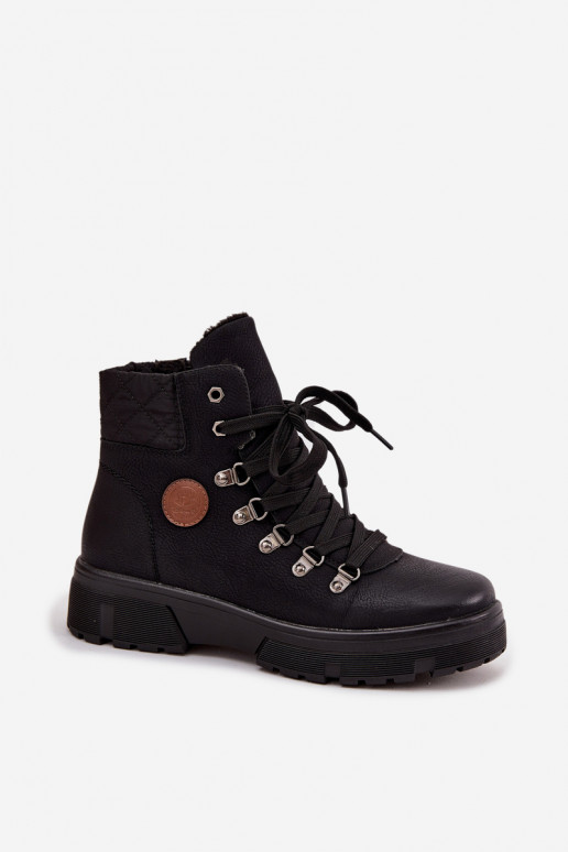 Insulated Women's Trappers on Platform Black Zaraine