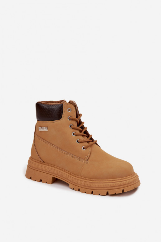 Insulated women's hiking boots with zipper Camel Selinda