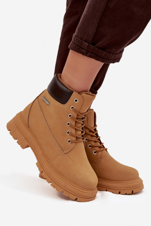 Insulated women's hiking boots with zipper Camel Selinda