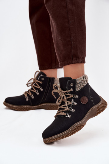 Insulated ankle boots trapper women's black Zenaya 2