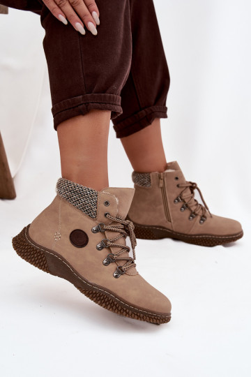 Insulated Trapper Boots Women's Beige Zenaya