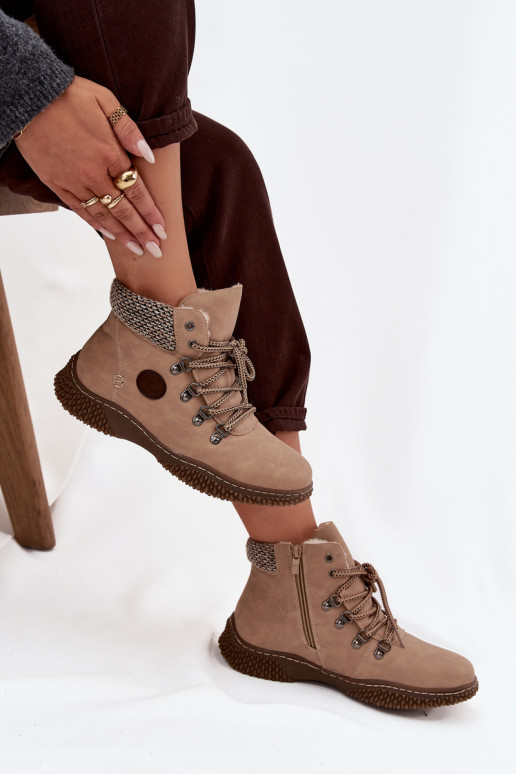 Insulated Trapper Boots Women's Beige Zenaya