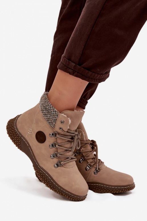 Insulated Trapper Boots Women's Beige Zenaya