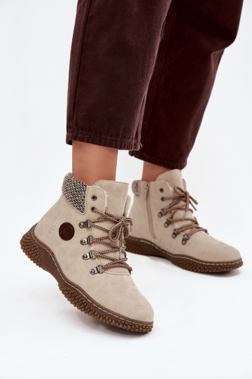 Insulated Trapper Boots Womens Light Beige Zenaya