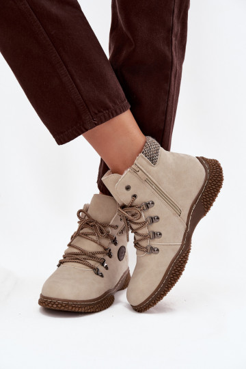 Insulated Trapper Boots Womens Light Beige Zenaya 2