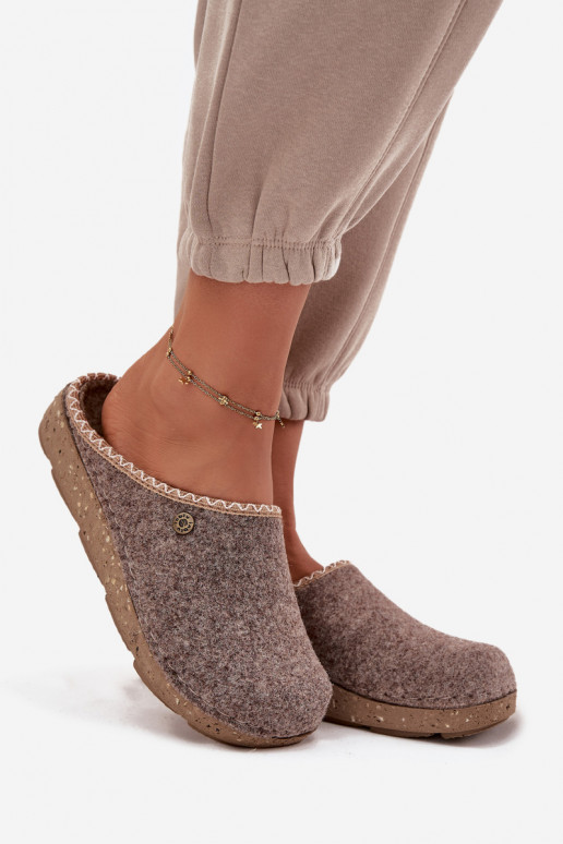 Obuwie Domowe Kapcie Damskie Inblu ED000031 Beżowe