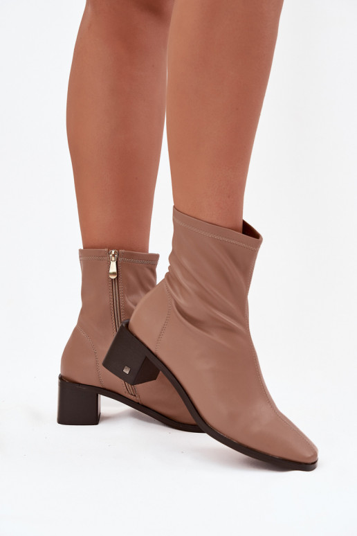 Women's High Heel Ankle Boots Vinceza 23-10791 Beige Women's High Heel Ankle Boots Vinceza 23-10791 Beige