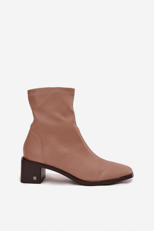 Women's High Heel Ankle Boots Vinceza 23-10791 Beige Women's High Heel Ankle Boots Vinceza 23-10791 Beige